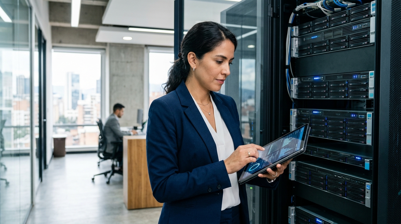 Infraestructura de servidores en la nube que representa soluciones cloud para empresas