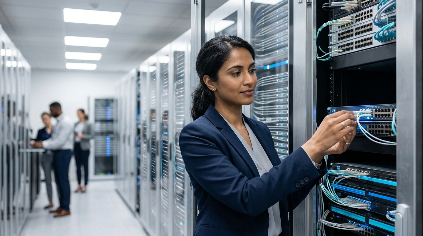 Infraestructura tecnológica segura que representa la continuidad del negocio y resiliencia empresarial